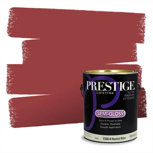 Miniatura 662 de Prestige Paints Pintura exterior e imprimación en uno, 1 galón, plano, coincidencia comparable de Valspar* Amber Rose*