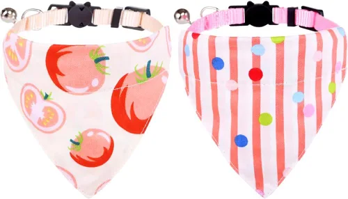 Miniatura 12 de Collares de gato KZHAREEN para Pascua, separables con bandana y campana, collar ajustable para gatito, perrito pequeño, niñas y niños Pascua-2
