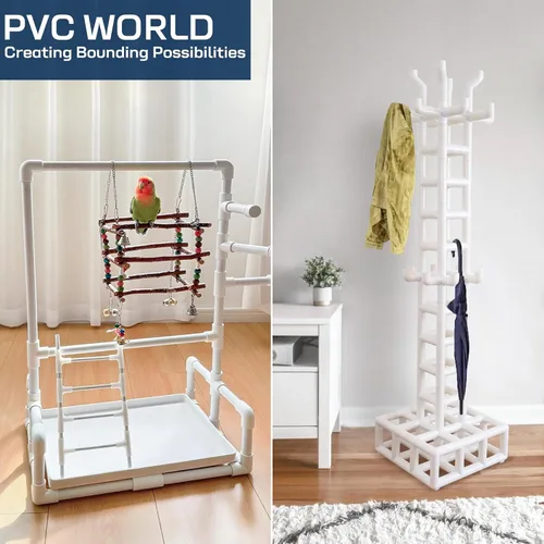 Miniatura 7 de Accesorios de PVC de 1-1/4 pulgadas, 5 vías (paquete de 4), conector de tubería de PVC de grado de muebles de 1-1/4 pulgadas, codo de PVC de 1-1/4