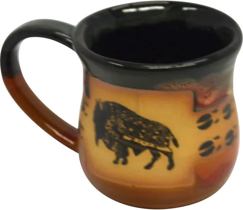 Miniatura 8 de ALWAYS AZUL POTTERY Taza de búfalo en esmalte Azulscape – Taza de café de cerámica hecha a mano – Elegante y único vaso artístico hecho a mano