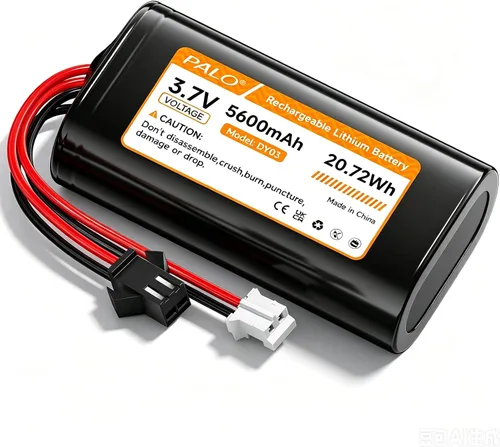 Batería de iones de litio de 5600mAh 3.7v con JST-PH 2.0 2-Pin Plug Batería recargable Batería de litio 3.7 voltios para juguetes RC, iluminación