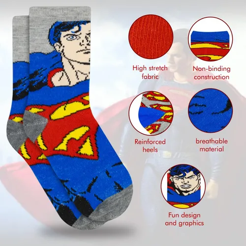 Miniatura 2 de DC Comics Calcetines para niños, paquete de 10 calcetines para niños, calcetines para niños pequeños con The Batman, Superman, Wonder Woman y Flash