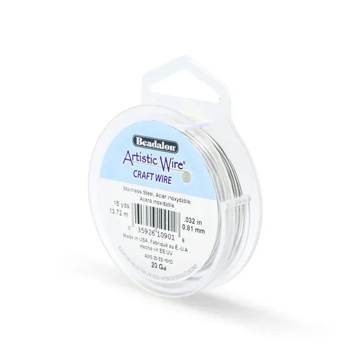 Miniatura 14 de Artistic Wire, Alambre de acero inoxidable calibre 18, 57 pies