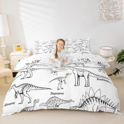 Miniatura 17 de Erosebridal Juego de ropa de cama de pingüinos, funda de edredón de animales antárticos para niños y niñas, funda de edredón estilo caricatura
