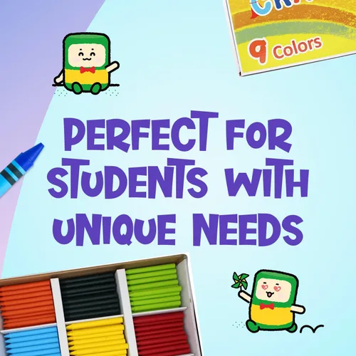Miniatura 4 de Crayones de cera sin envolver, paquete a granel de 450 unidades, preclasificados en 9 colores vibrantes para niños y profesores, seguridad ASTM