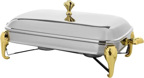 Miniatura 3 de Calentador de alimentos de acero inoxidable, juego de platos de bufé rectangular, estufa de buffet, juego de calentador de bufé para uso doméstico