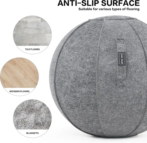 Miniatura 5 de ANC POP Pelota de yoga, silla antideslizante de estabilidad, pelota de gimnasio grande de 25 pulgadas para fitness, equilibrio y entrenamiento
