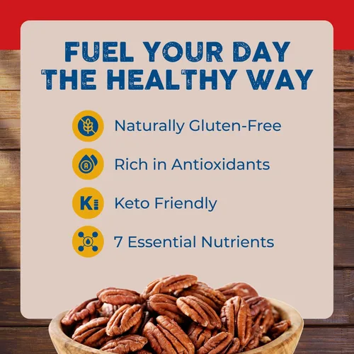 Miniatura 4 de Pecan Nation Mitades de nueces tostadas con sabor a canela, 16 onzas, natural, sin conservantes, rico en antioxidantes, sin OMG, aperitivo saludable