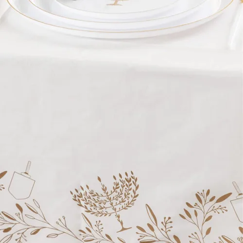 Miniatura 3 de EcoQuality Mantel desechable de Hanukkah – Suministros para fiestas temáticas de Janucá – Mantel rectangular de plástico para festivales, 54 x 108