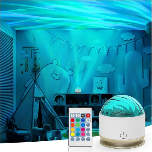 HUMIIEYE Proyector de luz del norte, luz nocturna Aurora funciona con pilas con función de temporizador, lámpara de galaxia de 13 colores, proyector
