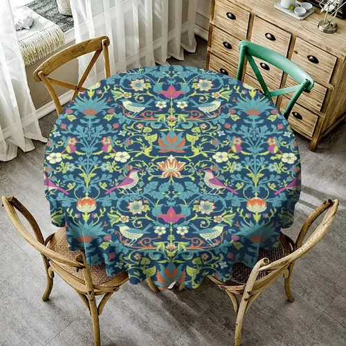 Miniatura 8 de Mantel de Mesa William Morris, Diseño Original William Morris Rústico de Granja Familiar con Estampado Étnico Mínimo para Decoración de Fiesta