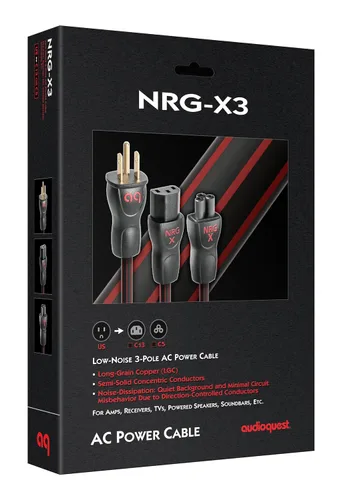 Miniatura 2 de AudioQuest NRG-X3 Cable de Alimentación (3.3 ft, 1 x C13 > 1 x Enchufe de pared de 3 clavijas)