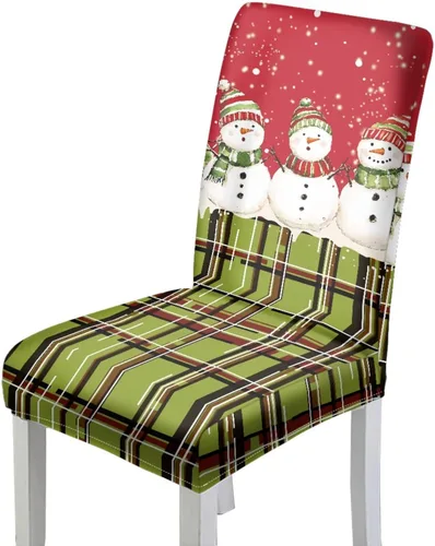 Miniatura 46 de Rnyleeg Fundas de silla de Navidad para sala de estar, diseño de muñeco de nieve azul, estampado de pájaros, fundas para sillas de comedor, 1
