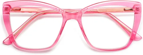 Miniatura 8 de AMOMOMA Trendy TR90 Gafas de Lectura Grandes con Filtro de Luz Azul para Mujeres, Elegantes Gafas Cuadradas Tipo Ojo de Gato AM6031