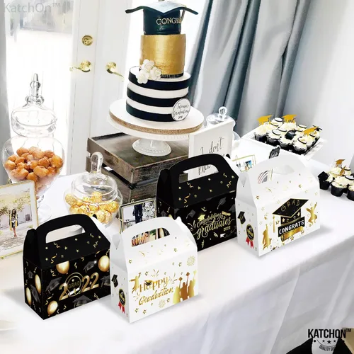 Miniatura 3 de Cajas de regalo de graduación 2022 – Paquete de 12 Caja de tarjetas de graduación 2022 Decoraciones de fiesta de graduación 2022 negro y dorado