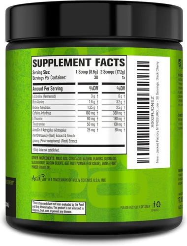 Miniatura 9 de Jacked Factory NITROSURGE Suplemento Pre Entrenamiento - Energía Sin Límites, Ganancias Instantáneas de Fuerza, Enfoque Claro y Bombeos Intensos