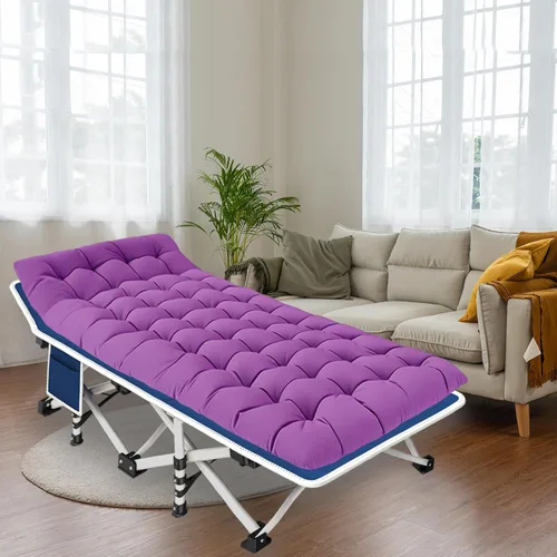 Miniatura 2 de Cuna de Camping con Colchón Cómodo Camas para Dormir Fácil de Montar Cama de Camping Resistente Cama Plegable Cama de Huésped con Bolsa de Transporte
