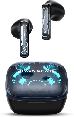 Black Shark Auriculares Inalámbricos Verdaderos para Juegos, Bluetooth 5.3 con Modo de Música, 30 Horas de Tiempo de Reproducción, Llamadas Estéreo