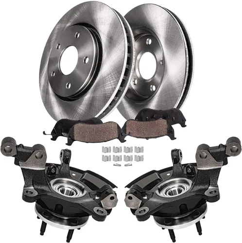 Miniatura 20 de Detroit Axle - Kit de freno delantero de 6 piezas para Volkswagen Jetta Golf Eos Audi A3 Quattro, rotores de freno de disco pastillas de freno
