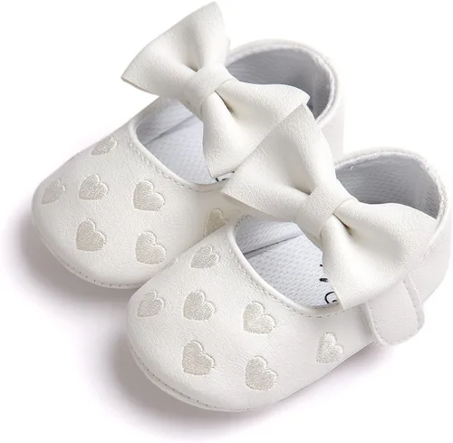 Miniatura 2 de RVROVIC Zapatos de bebé para niñas suela suave zapatos planos Mary Jane vestidos de princesa zapatos de poliuretano lindo lazo precaminante