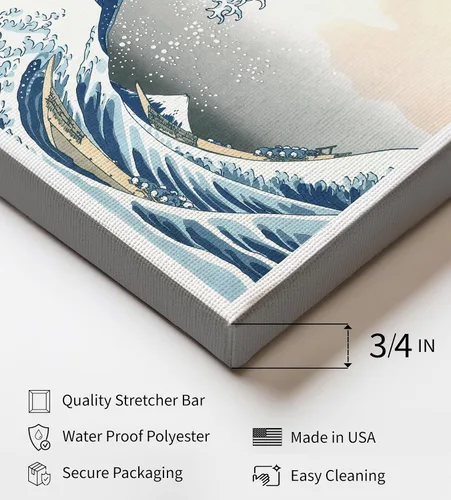 Miniatura 3 de Poster Master Lienzo The Great Wave – Impresión náutica retro – Arte japonés – Regalo para artista, amigo – Arte ilustrado – Decoración
