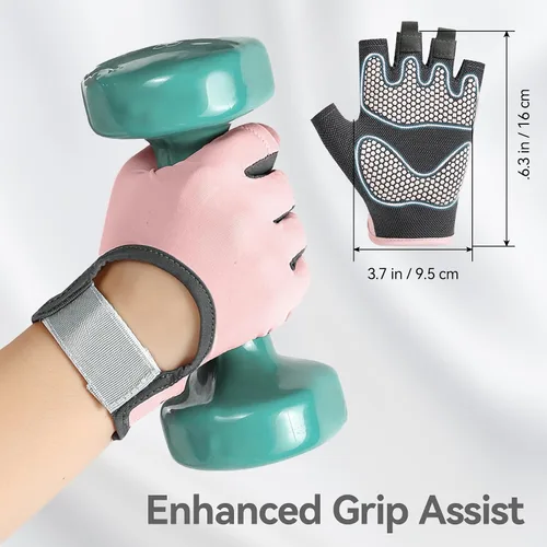 Miniatura 5 de Guantes de entrenamiento para hombres y mujeres, guantes de levantamiento de pesas antideslizantes con absorción de golpes, guantes de gimnasio