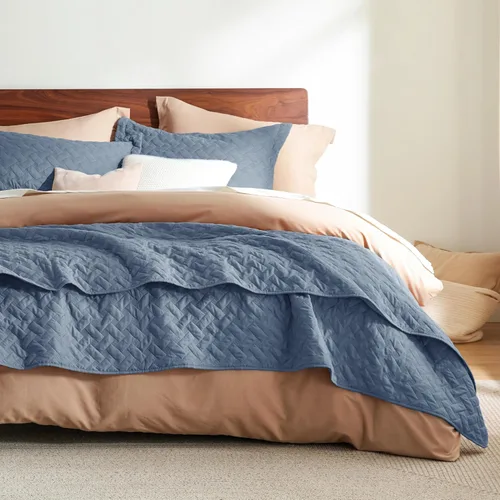 Miniatura 7 de Bedsure - Juego de edredón tamaño Queen - Edredones ligeros tamaño Queen con patrón de trenzado, juego de ropa de cama suave, juego de edredón