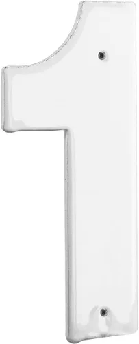 Montague Metal Products Placa de aluminio para exteriores con número 1 de 4 pulgadas, tamaño mediano, color blanco