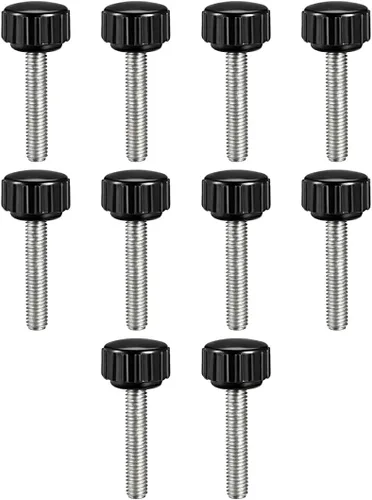 Miniatura 8 de uxcell Perillas de sujeción moleteadas con rosca métrica macho M4 x 1.969 in, tornillo de agarre para pulgar, perno de mango de sujeción manual