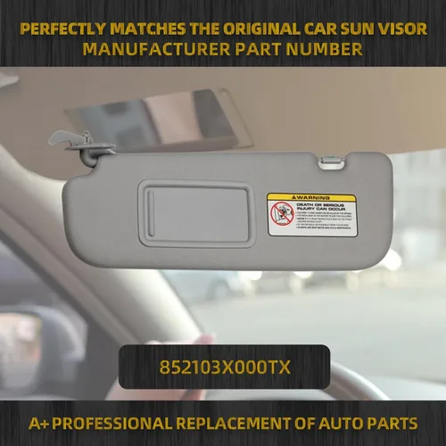 Miniatura 2 de Dasbecan Parasol gris para lado izquierdo del conductor compatible con Hyundai Elantra 2011 2012 2013 2014 2015 Reemplaza# 852103X000TX Gris
