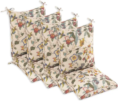 Juego de 4 cojines para sillas de comedor al aire libre, cómodos cojines para asientos de patio, 44 x 21 x 4.5 pulgadas, ribete individual y