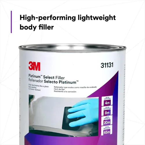 Miniatura 3 de 3M Platinum Select Filler 31131, ligero, sin manchas, sin pegajosidad, fórmula cremosa, 1 galón (3 fl oz)