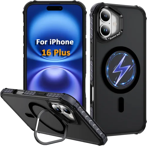 Miniatura 34 de i Phone 13 - Funda para iPhone 14, compatible con carga inalámbrica MagSafe, resistente, a prueba de golpes, soporte ajustable, color rojo mate