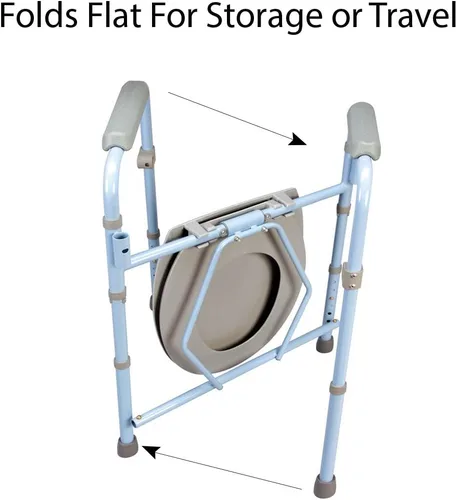 Miniatura 2 de Carex Cómoda plegable 3 en 1 y asiento de inodoro elevado, inodoro portátil soporta hasta 300 libras, cómoda para personas mayores, silla de baño