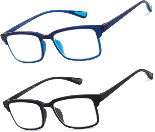 Miniatura 12 de CARA - Paquete de 2 lentes de lectura progresivos multienfoque, marco TR90, flexible, ligero, con bloqueo de luz azul, para lectores de computadora