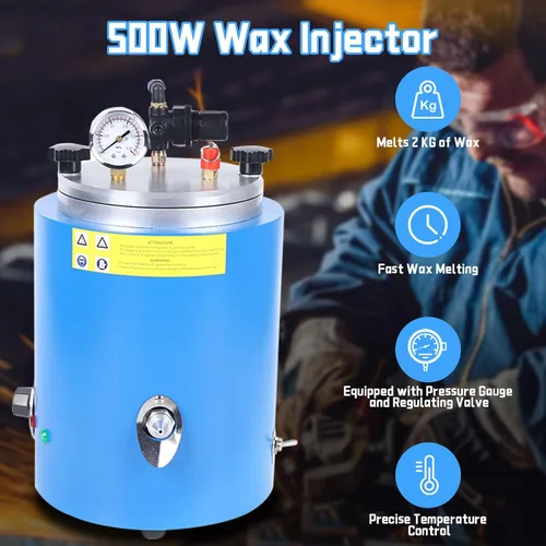 Miniatura 6 de Inyector de cera de 2.2L, máquina de inyector de cera de 500W, Máquina de fundición de cera de temperatura ajustable 86.0 °F-230.0 °F, Máquina