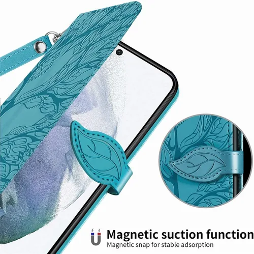 Miniatura 5 de Funda para Samsung Galaxy S23 Ultra, Samsung S23 Ultra 5G, piel sintética de alta calidad con relieve, función atril, ranuras para tarjetas, correa