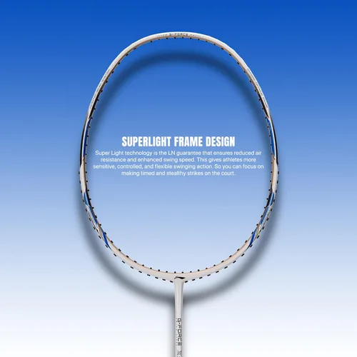 Miniatura 4 de Li-Ning G-Force X5-2.79 oz G6 - Raqueta de bádminton Blanco azul