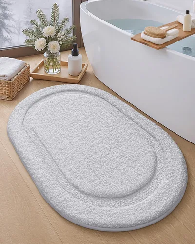 Miniatura 19 de Color&Geometry Alfombra de baño pequeña color beige de 15 x 23 pulgadas, antideslizante, absorbente, suave, lavable, tapete de baño grueso, tapete