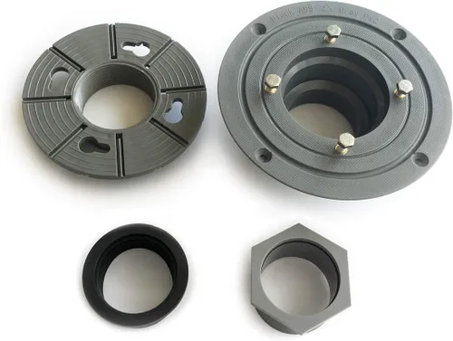 Miniatura 2 de Neodrain El kit de base de drenaje de ducha de PVC incluye brida de base de drenaje de ducha de PVC de 2 pulgadas, adaptador ajustable roscado