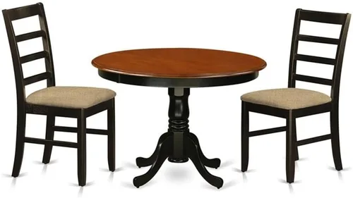 Miniatura 13 de East West Furniture HLPF5-CAP-W - Juego de comedor de 5 piezas para 4 personas, incluye una mesa de comedor redonda con pedestal y 4 sillas