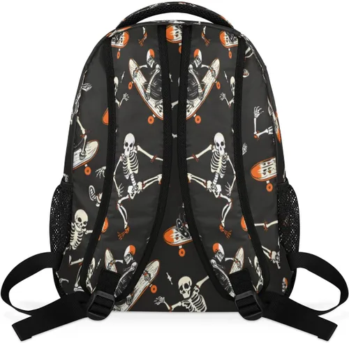 Miniatura 6 de Pardick Mochilas de calavera de Halloween para niños y niñas, divertidas y ligeras de 16 pulgadas, mochila escolar para laptop, mochila