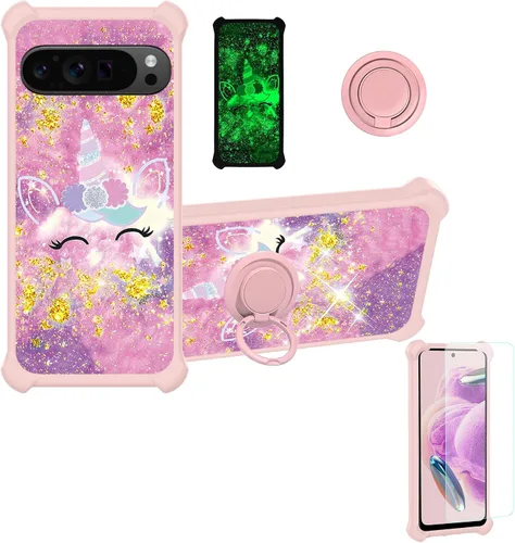 Miniatura 31 de jioeuinly JSF-DJS - Funda compatible con Nothing Phone 2a con protector de pantalla de vidrio templado, policarbonato duro + silicona suave, soporte