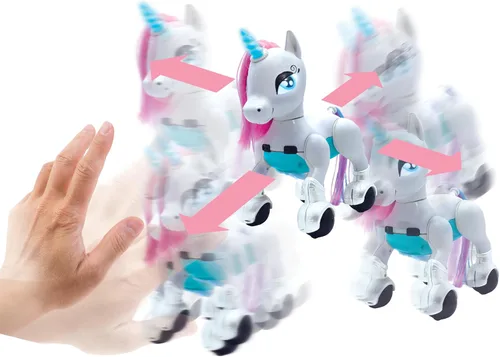 Miniatura 7 de LEXiBOOK Power Unicorn- Mi primer unicornio inteligente en entrenar, programable con control remoto, función de entrenamiento y control de gestos