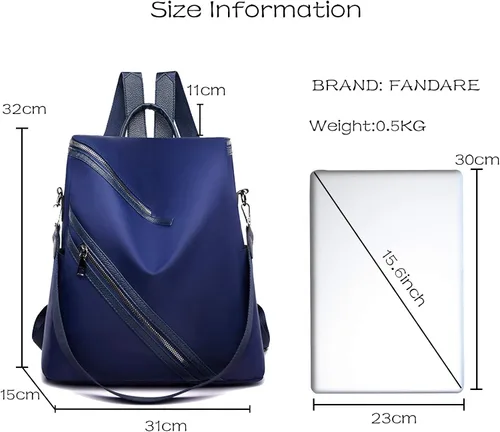 Miniatura 7 de FANDARE - Mochila para mujer, Azul / Patchwork), CC-AW003