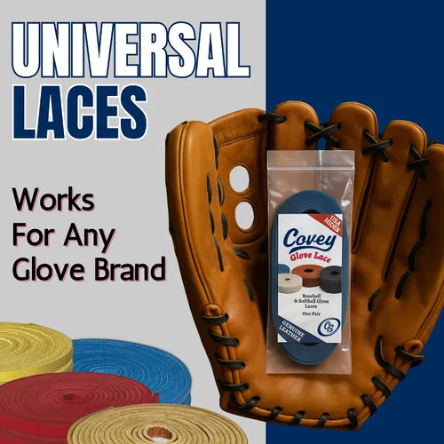 Miniatura 6 de Covey Sports Kit de encaje de guante de béisbol de alta calidad, cuero crudo americano auténtico, cordones de 72 pulgadas para reparación y relación