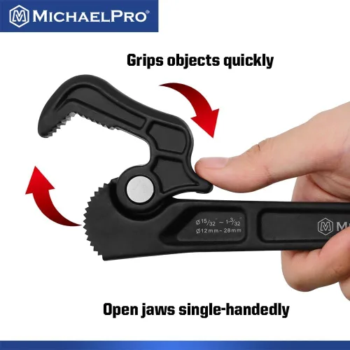 Miniatura 3 de MichaelPro Llave de tubo autoajustable, Llave de tubería multifunción ajustable de 8 pulgadas, llave de plomería con diámetro de sujeción de hasta