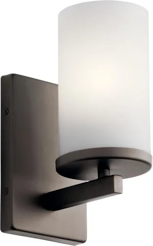 Miniatura 25 de Kichler Crosby 45495NI - Aplique de pared de 9.25 pulgadas en níquel cepillado, 1 luz contemporánea para pasillo o baño con cristal de ópalo