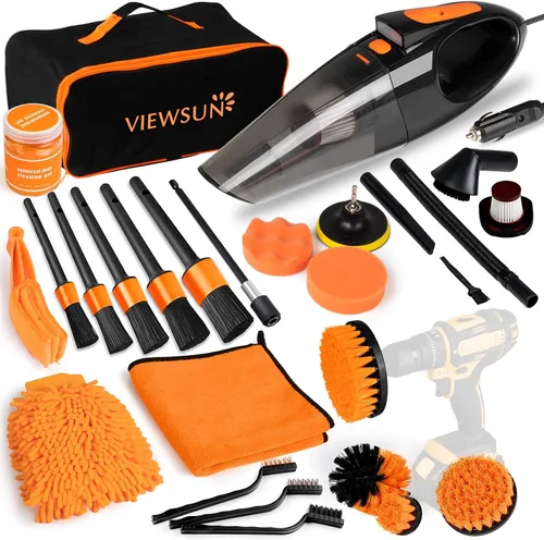 Miniatura 3 de Kit de limpieza de coche 38PCS, suministros completos de limpieza de automóviles para limpieza profunda