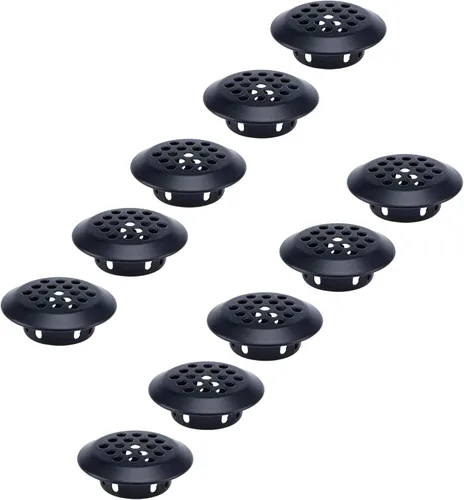 Miniatura 11 de MY MIRONEY 10 rejillas de ventilación circulares negras de 0.8 pulgadas de acero inoxidable con agujero de malla redonda para gabinetes, armarios